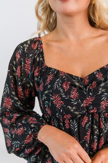 Missing Out Printed Sweetheart Mini Dress FINAL SALE