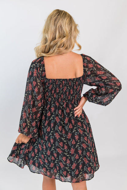 Missing Out Printed Sweetheart Mini Dress FINAL SALE