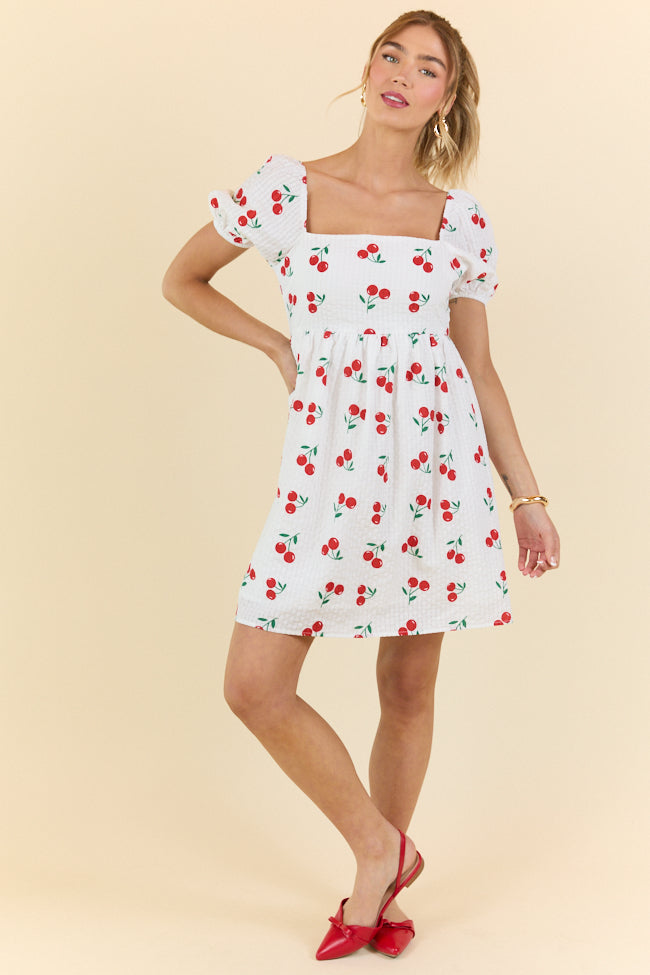 One Day At A Time Cherry Print Mini Dress FINAL SALE