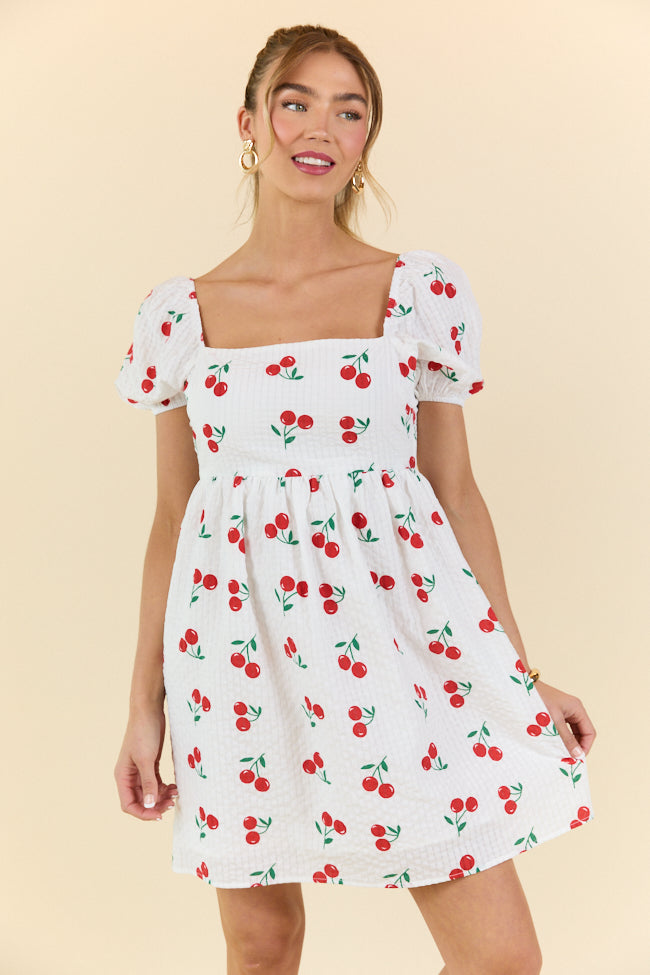 One Day At A Time Cherry Print Mini Dress FINAL SALE