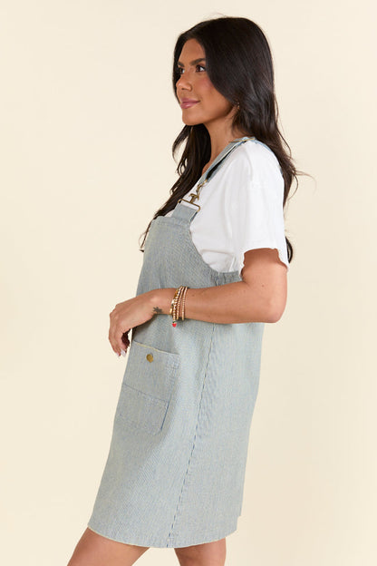 Shelley Striped Overall Dress