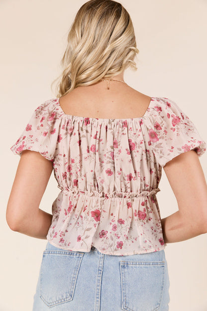 Gabby Ditsy Floral Babydoll Top