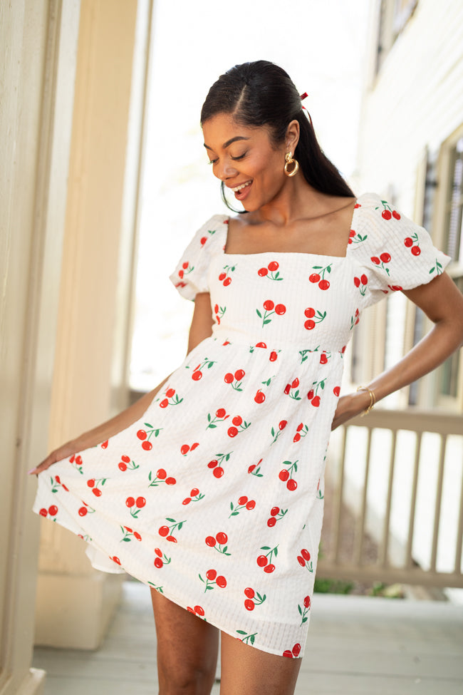 One Day At A Time Cherry Print Mini Dress FINAL SALE